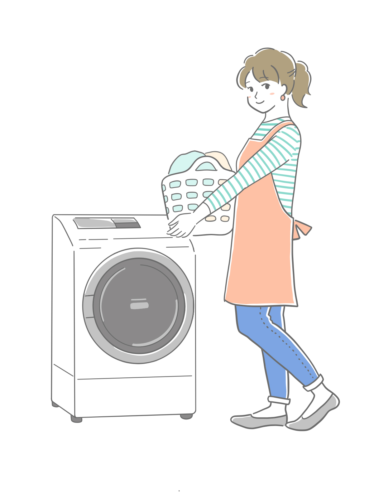 洗濯する女性